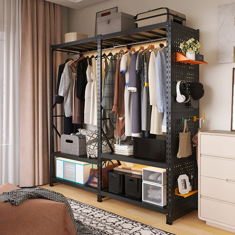 加厚碳钢黑色落地衣架高端颜值