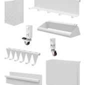 抽屉 峰阳置物架轮子 柜门 置物盒 挂钩网筐 挂衣杆 白色配件