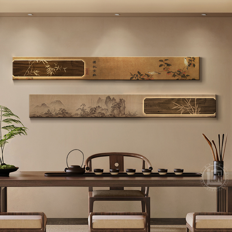 宋代美学客厅挂画新中式沙发背景墙装饰画卧室床头茶室氛围布置壁