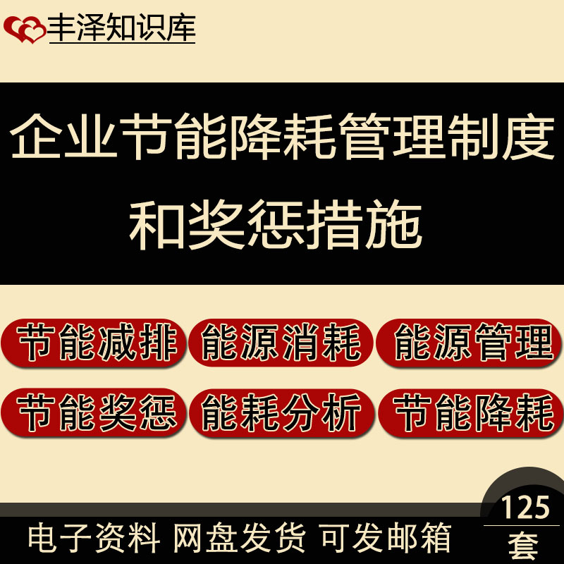 单位制造企业节能降耗减排管理制度工作实施方案和奖惩措施资料