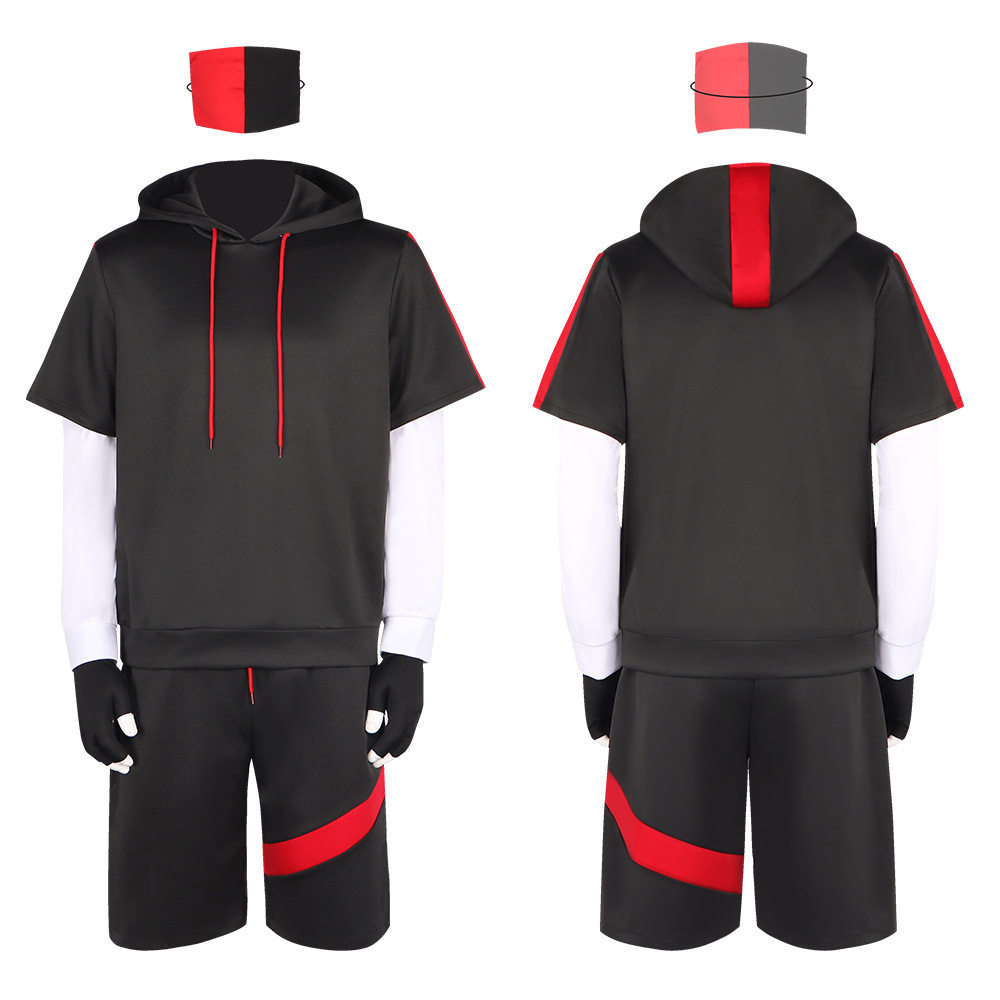 堡垒之夜ikonik服装游戏同款cosplay拼接短袖卫衣万圣节cos表演服