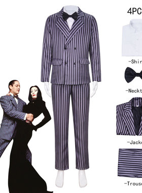 亚当斯一家cos星期三Wednesday 戈梅斯黑色西服cosplay万圣节现货