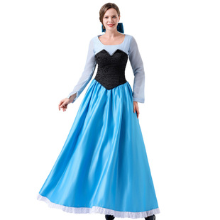 小美人鱼cos衣服 爱丽儿公主裙连衣长裙 动漫海的女儿cosplay服装