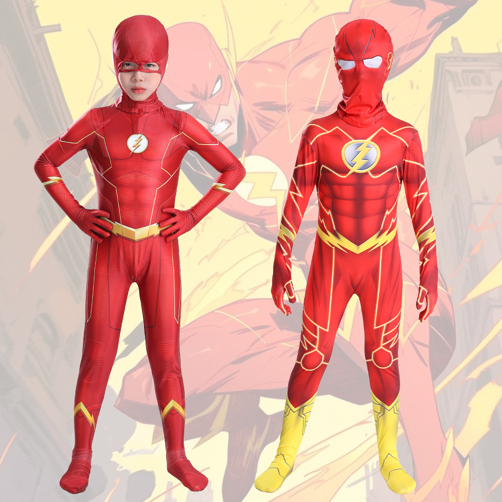 万圣节DC巴里艾伦角色扮演紧身连体衣cosplay服装电影同款闪电侠
