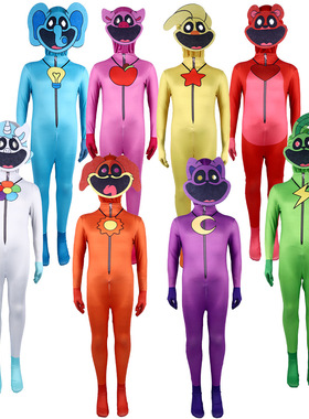 定制Poppy Playtimecos表演服万圣节紧身衣连体衣波比的游戏时间