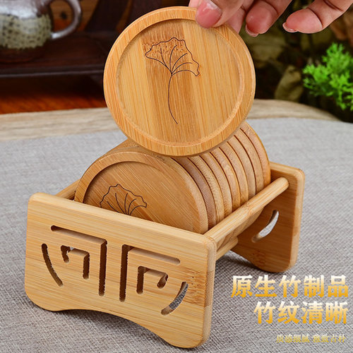 杯垫竹制隔热垫酒杯咖啡杯托茶托