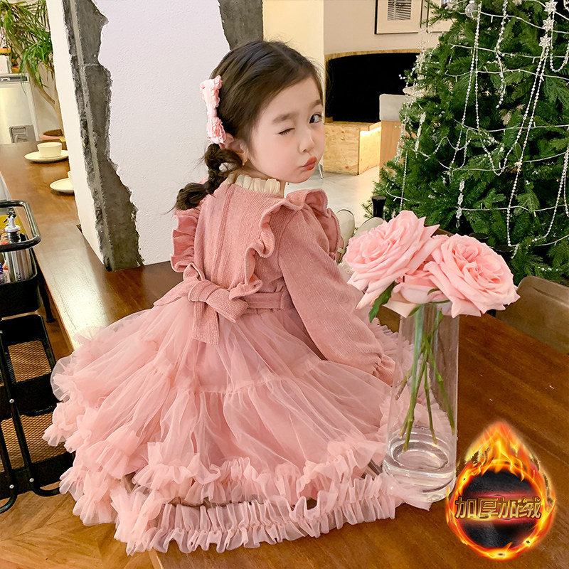 女童秋冬款连衣裙2023新款儿童洋气加绒加厚公主裙小女孩蓬蓬裙子,童装/婴儿装/亲子装,连衣裙,淘宝优惠券,粉丝福利购,淘宝优惠卷