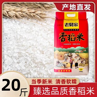 25年新米江苏兴化大米20斤粳米宝宝米香软糯老舅家9108南粳大米