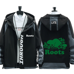 THE ROOTS乐队复古经典印花衣服连帽夹克男女学生休闲潮流外套