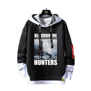 血源诅咒老猎人PS4黑暗恶魔之魂游戏连帽卫衣男女上衣宽松衣服潮