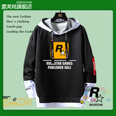 GTA游戏5公司R星Rockstar Games电玩周边衣服连帽卫衣男上衣外套