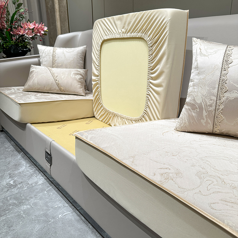 现代轻奢可拆洗布艺提花沙发笠