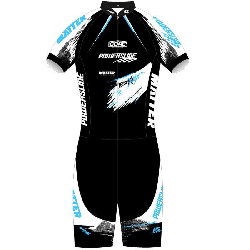 儿童短袖现货速滑服成人男女防晒轮滑服短袖连体专业竞速服