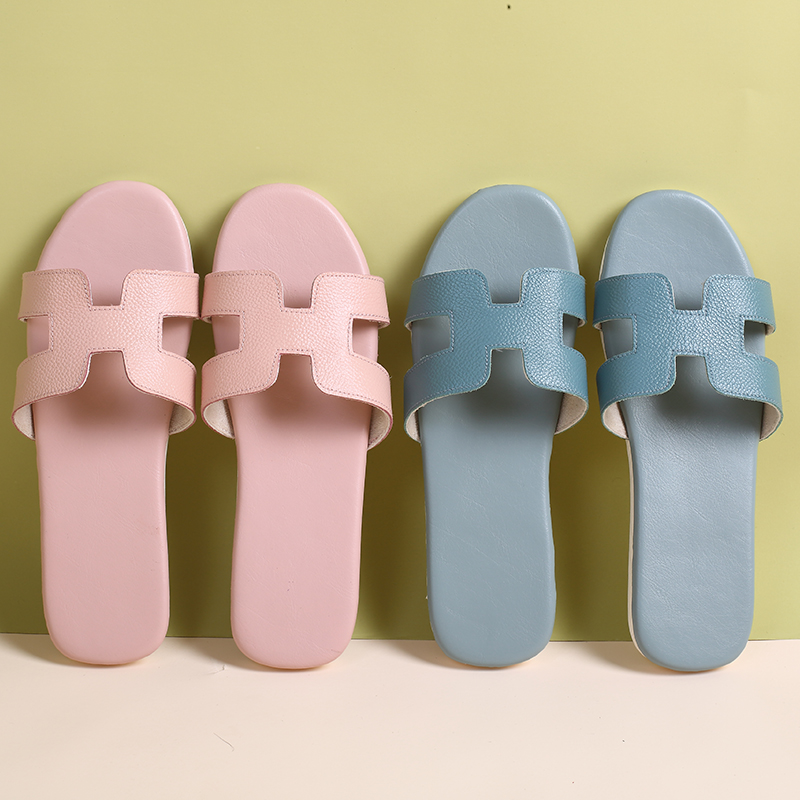 高端办公室皮拖鞋女士真皮软底