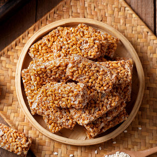 红薯炒米糖手工米花糖红沙冻米糖花生糖安徽特产零食年货批发