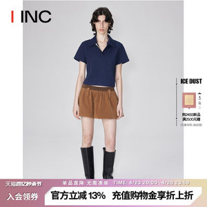 【ICE DUST设计师品牌】 IINC 24SS早春环保麂皮半身裙拼接短裙女