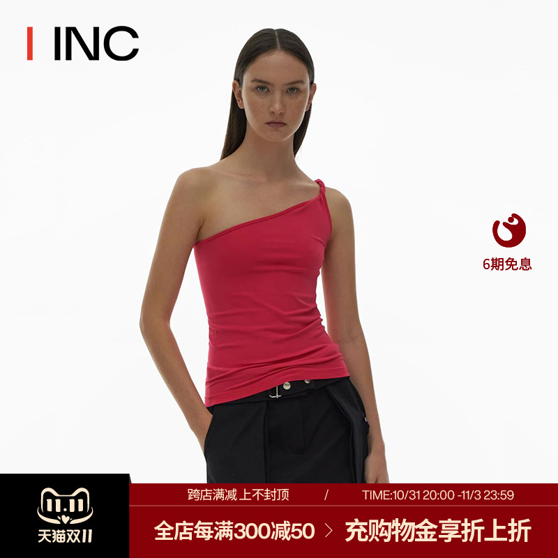 【HELMUT LANG 设计师品牌】IINC 修身不对称单肩吊带背心夏季女