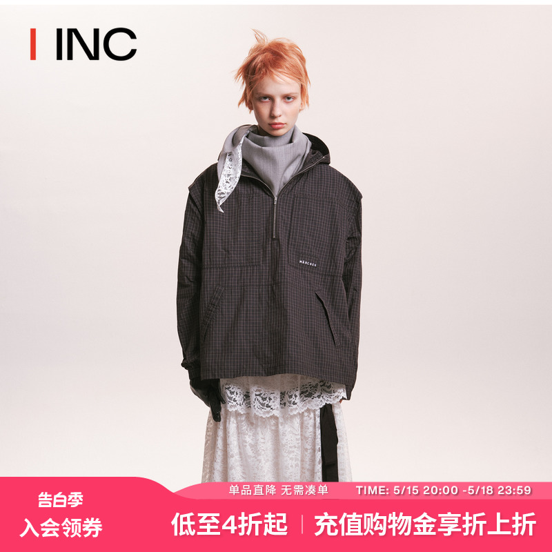 【MARCHEN 设计师品牌】IINC 秋冬款 格纹工装连帽衫外套