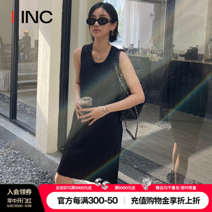 IINC 碎花连衣裙女 24SS新款 LANG 设计师品牌 HELMUT 纯色无袖