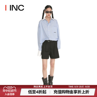 IINC 设计师品牌 女 ETHOR 23AW纯色褶裥休闲简约短裤