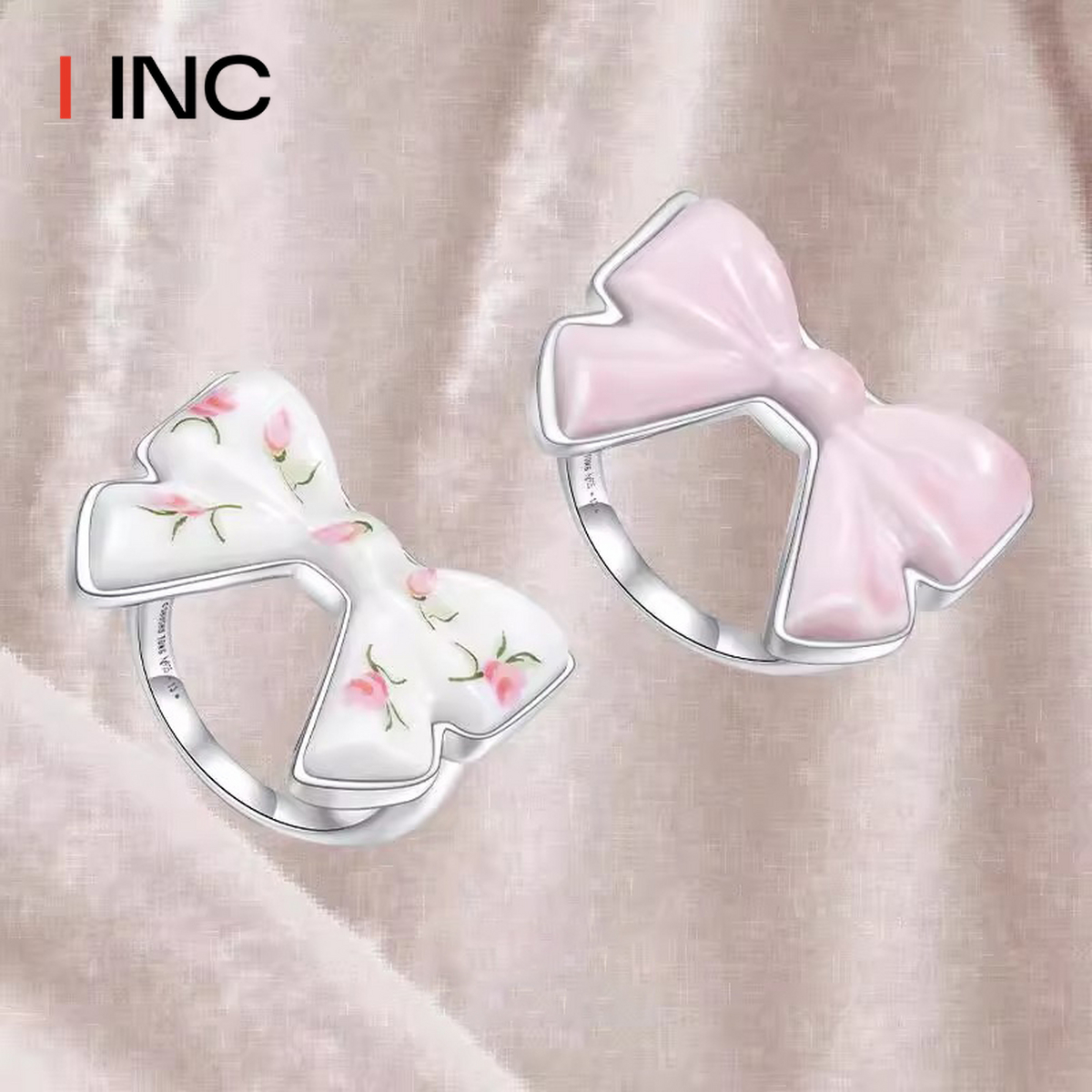YVMIN尤目 25SS春夏个性小众陶瓷蝴蝶结戒指 IINCBOUTIQUE