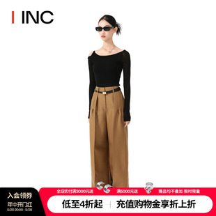 IINC 设计师品牌 女 YCH 23FW高腰纯色休闲宽松阔腿长裤