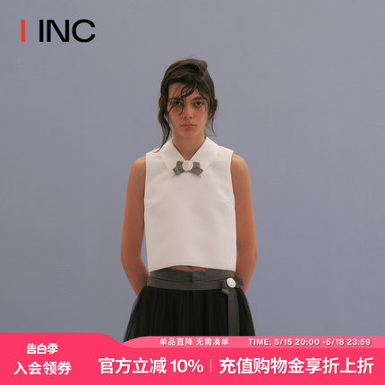 MARCHEN IINC 24SS无袖浅梦玫瑰背心短款上衣女 张婧仪明星同款