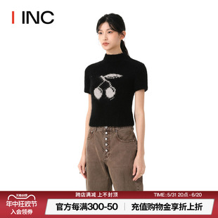 短袖 IMMI设计师品牌IINC 23AW孙怡同款 马海毛提花樱桃短款 上衣女