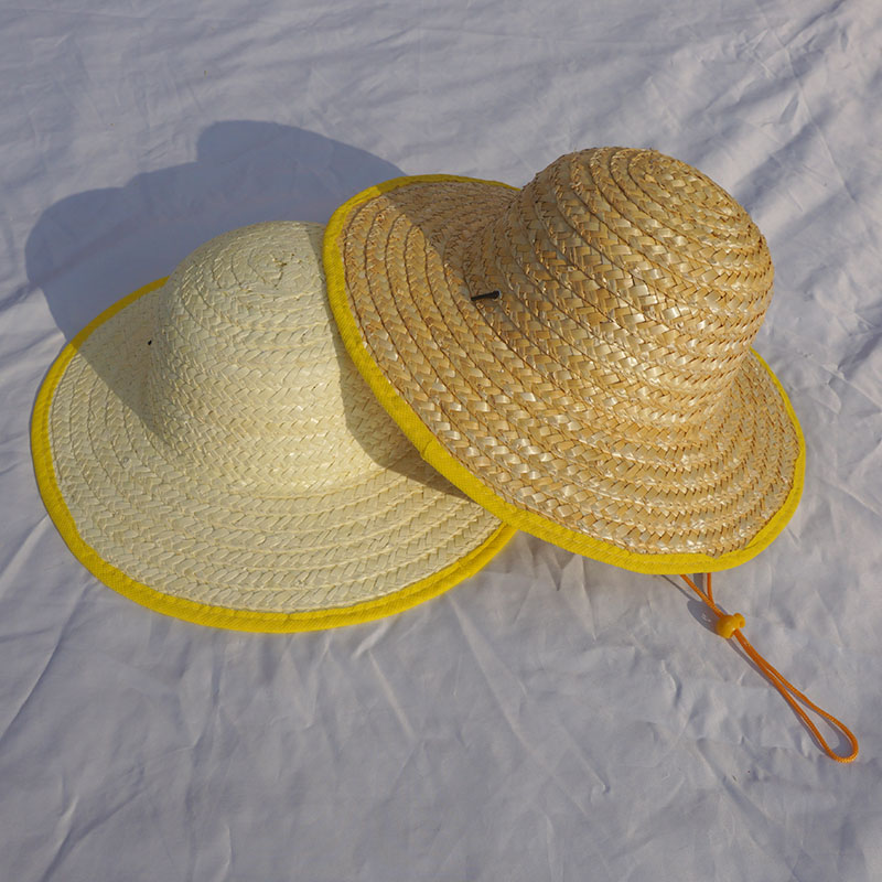 户外防晒儿童麦秆草帽子印字定制