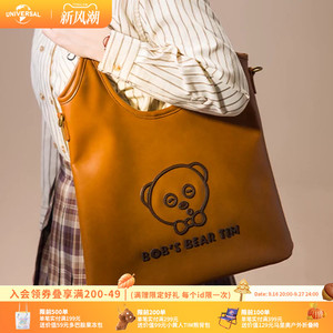 环球影业小黄人TIM熊复古软皮单肩包潮流通勤包背包手拎包