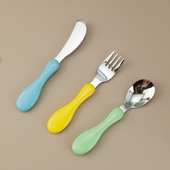 幼儿园可爱练习小孩宝宝便捷用高颜值吃饭叉子儿童304勺叉勺套装