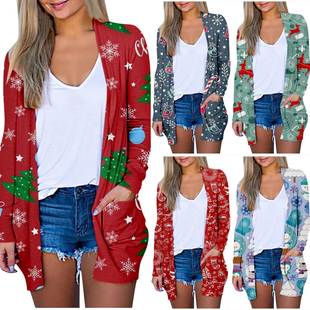 Korean Casual Long Sleeve Cardigan For Women Christmas