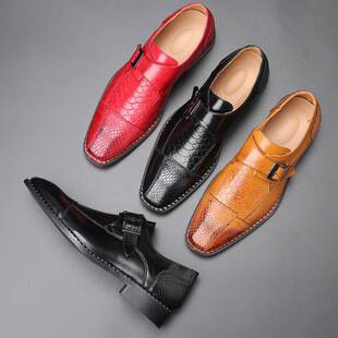 Big yards wingtip shoes buckle men shoes 38-48 大码搭扣男鞋