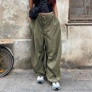 Casual Baggy Wide Leg Sweatpants Loose Low Waist Cargo Pants