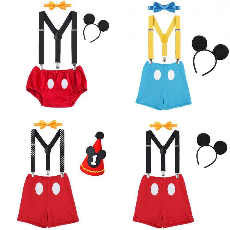 夏季新cosplay迪士呢儿童演出服米老鼠角色扮演服发箍宝宝爬行服