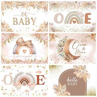 Baby 1st Birthday Boho Backdrops Photography Sunshine Rainbo