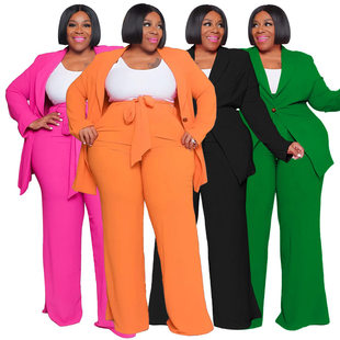 4XL ladies piece set Professional two Fall size plus fashion