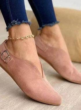 2021 women flat shoes laides single shoes plus size 43女单鞋