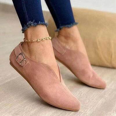2021 women flat shoes laides single shoes plus size 43女单鞋