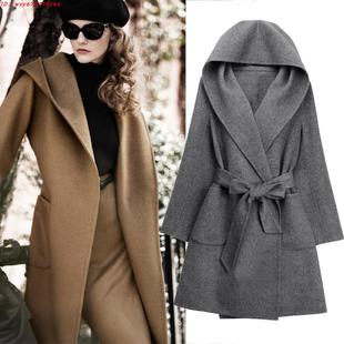 2022autumn winter women woolen trench jacket coat cardigan女