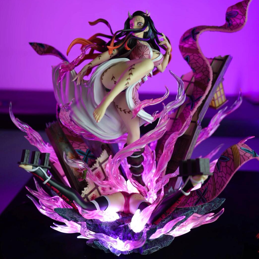 鬼灭之刃手办祢豆子炭治郎鬼杀队上弦猗窝座善意模型盲盒动漫摆件