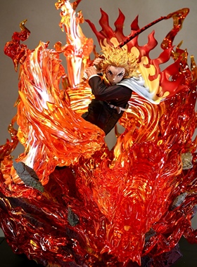 鬼灭之刃动漫炎柱杏寿郎水柱义勇我妻善逸手办盲盒模型摆件GK雕像