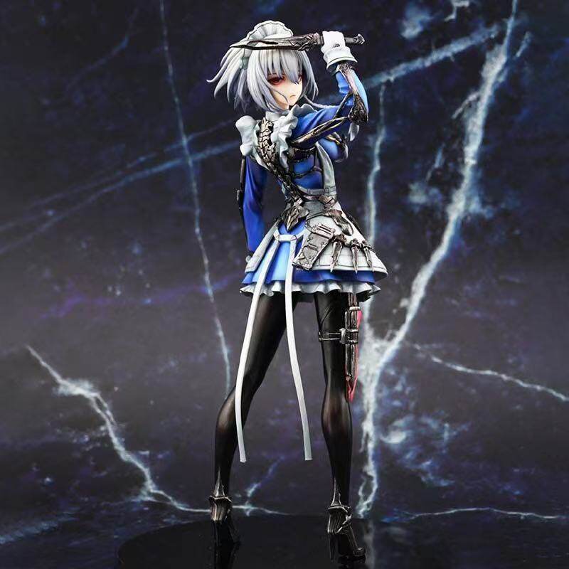 新款东方 Project十六夜咲夜手办短发的红魔馆女仆美少女动漫摆件