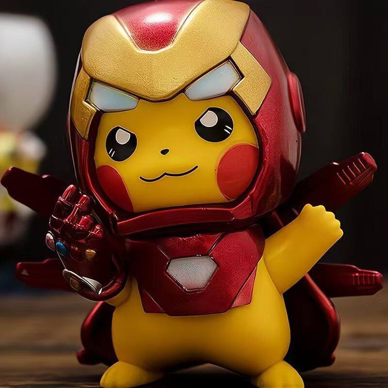 漫威 复仇者联盟4玩具神奇宝贝皮卡丘钢铁侠美国队长手办灭霸模型