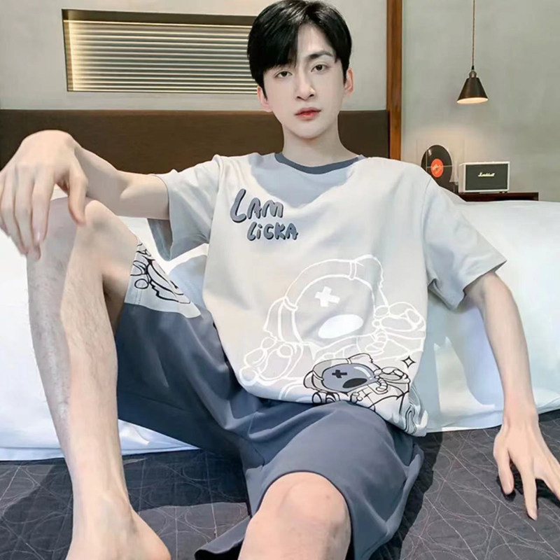 全棉纯棉睡衣男夏季纯棉短袖薄款大童男士加大码青少年新款家居服,女士内衣/男士内衣/家居服,睡衣/家居服套装,淘宝优惠券,粉丝福利购,淘宝优惠卷