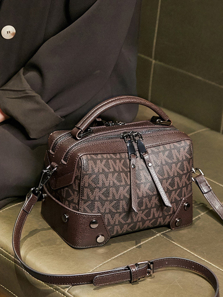 lv:vs真皮女包香港包包女包2021新款潮时尚手提波士顿枕头包斜挎