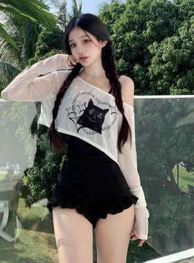 爱丽莎连体泳衣女2025新款显瘦遮肉纯欲风高级感绝美温泉海边度假