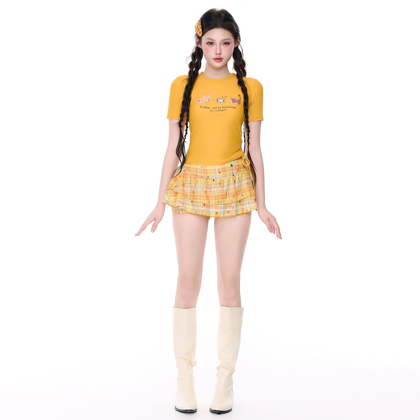 爱丽莎分体式泳衣女2026新款显瘦遮肉运动风少女学生保守泡温泉