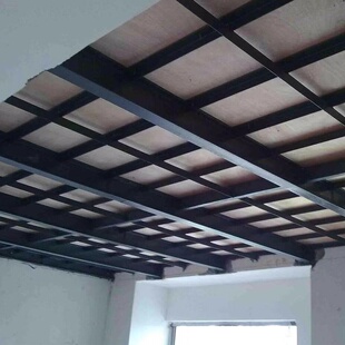 钢结构加二层阁楼搭建p室内外楼梯办公复式隔层工字钢搭建厂房平