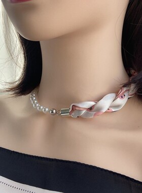 甲状腺术后遮挡项链丝巾春秋女百搭短款锁骨围脖磁吸扣领巾多功能